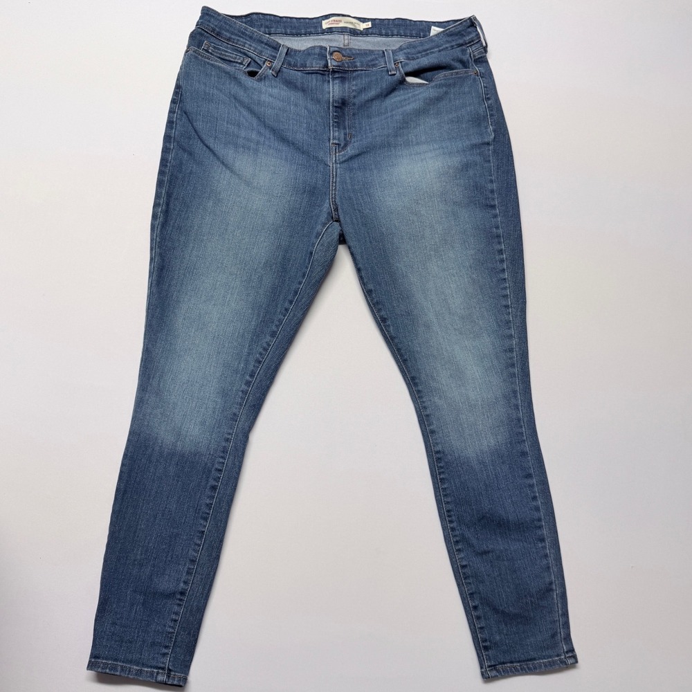 Levi Strauss Signature High Rise Skinny Jeans Medium Wash Blue Size 18M W34 L30